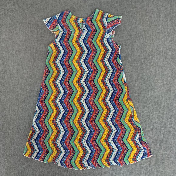 Derek Heart Girls Multicolor Pleated Dress Size Medium 10/12 Cap Sleeve - Picture 9 of 12
